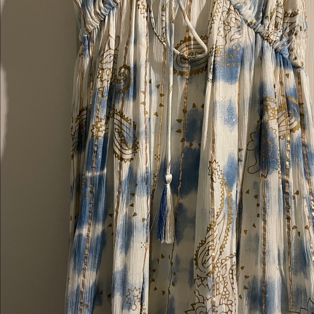 Tie-Dye Blue and White Maxi Dress - Picture 5 of 11